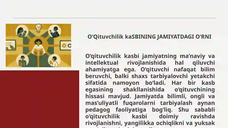 O`QITUVCHILIK KASBINING PEDAGOGIK-PSIXOLOGIK JIHATLARI 4