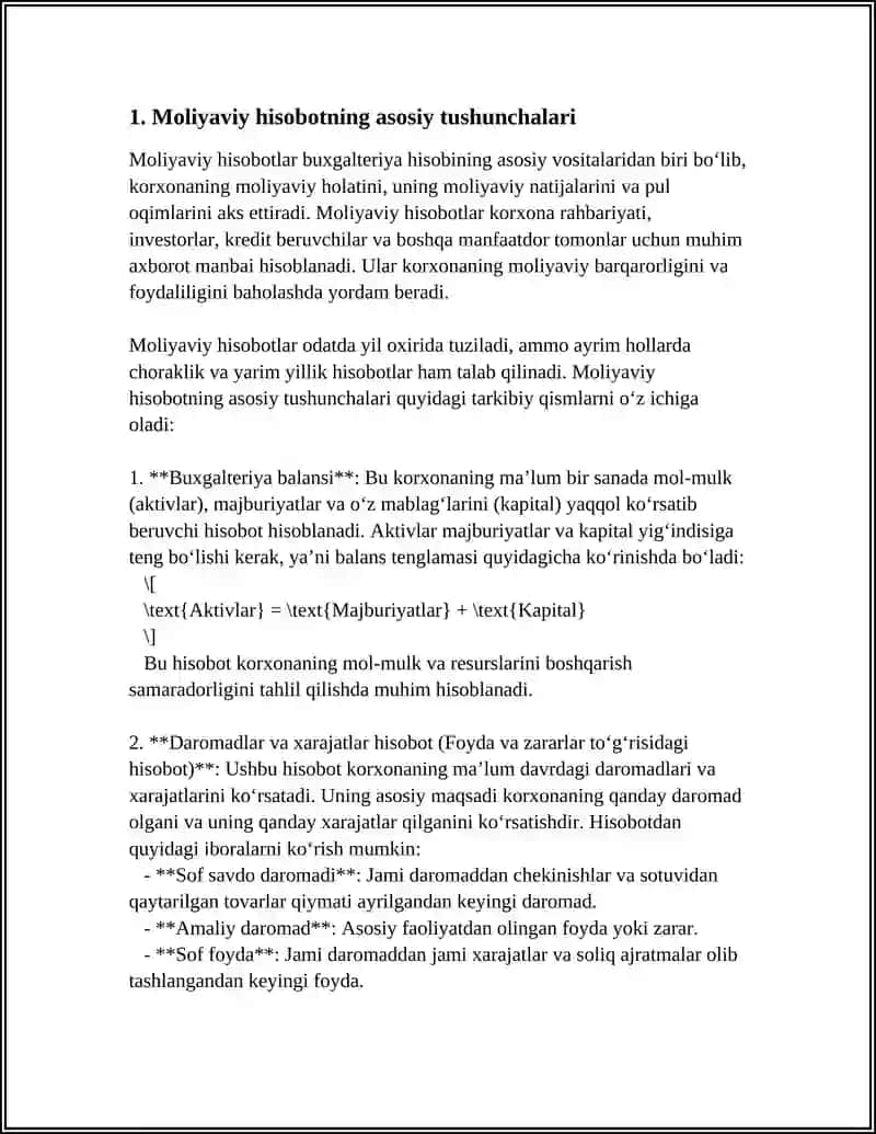 Moliyaviy Hisobotlar 4