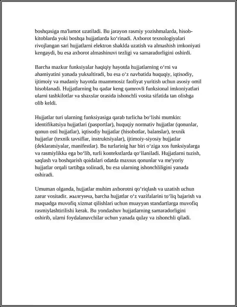 Hujjatlar Haqida Tuwuncha 4