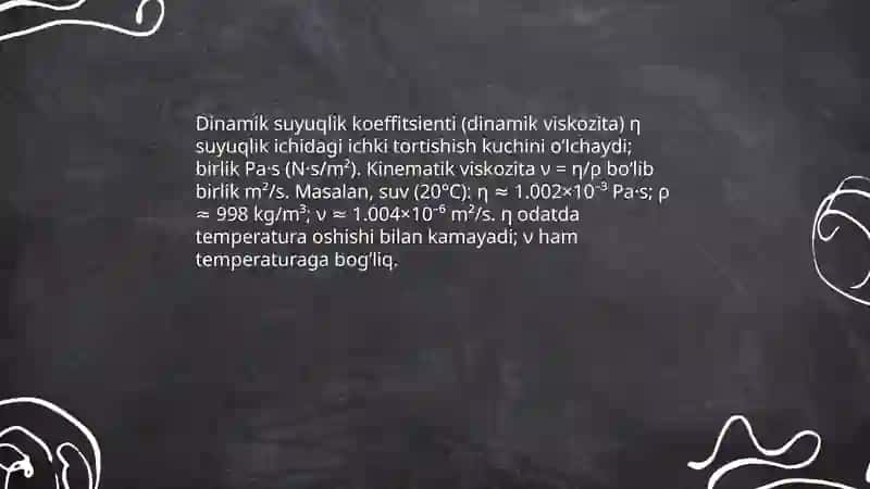 Suyuqliklar kofitsenti 4