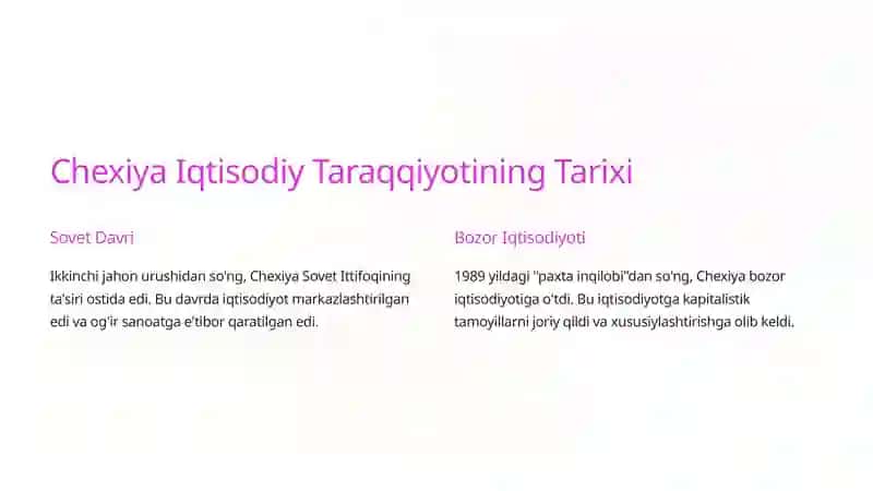 Chexiya Davlatining Iqtisodiyoti 4