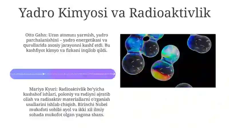 Kimyo sohasidagi Nobel mukofoti sovrindorlari va yutuqlari 4