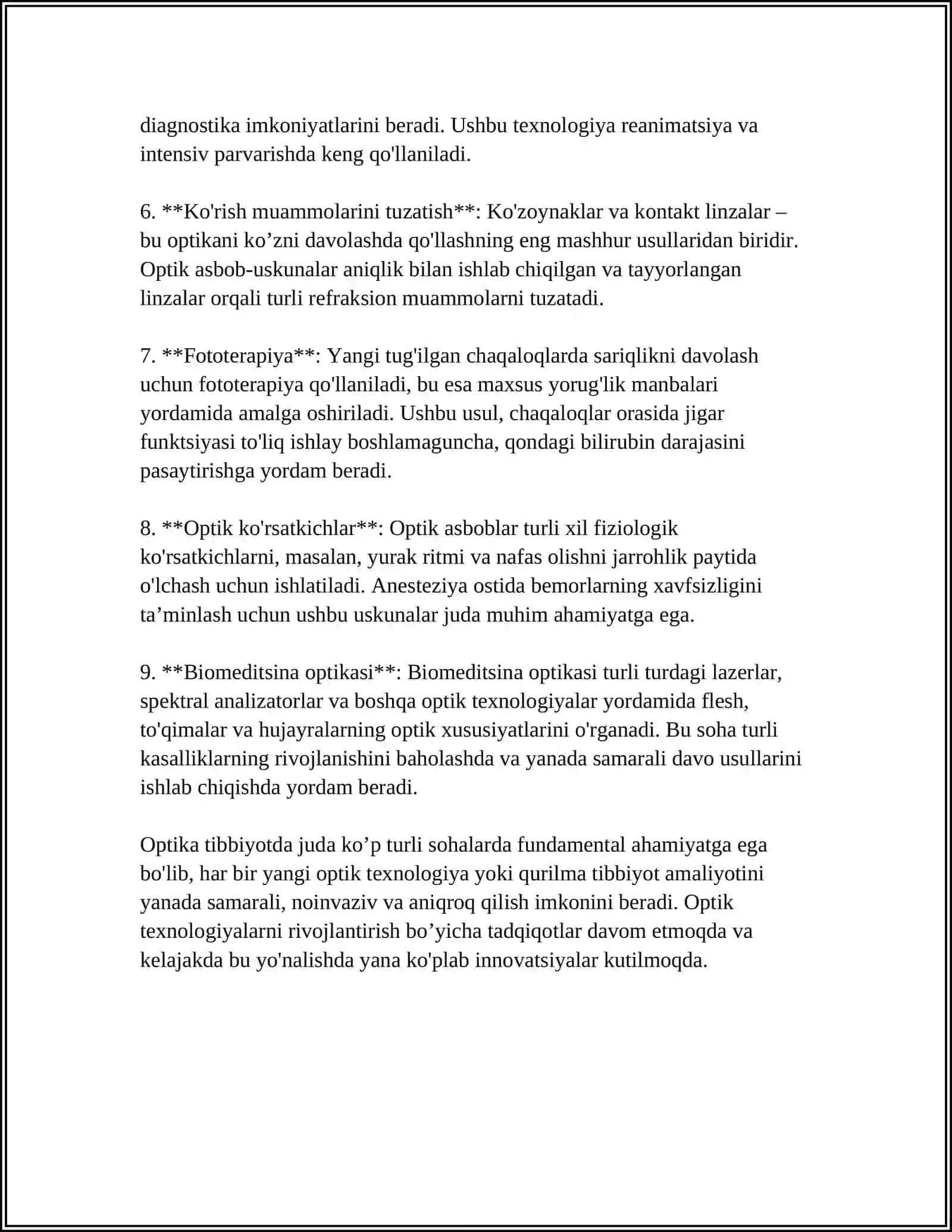 TOLALI OPTIKA ASBOBLARNING TIBBIYOTDAGI AHAMIYATI 4