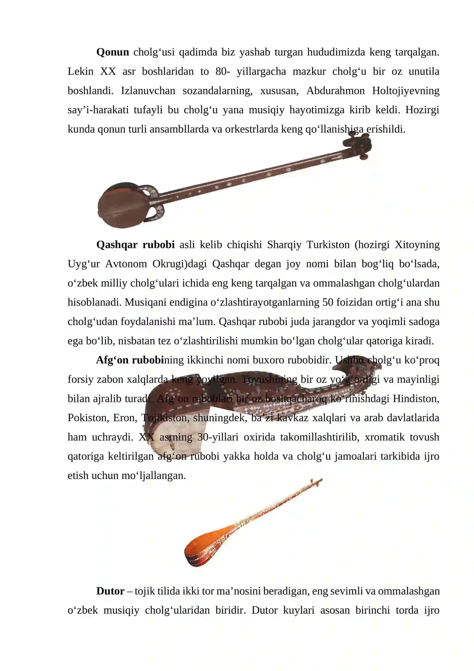 Cholg‘ular tasnifi masalasi 4