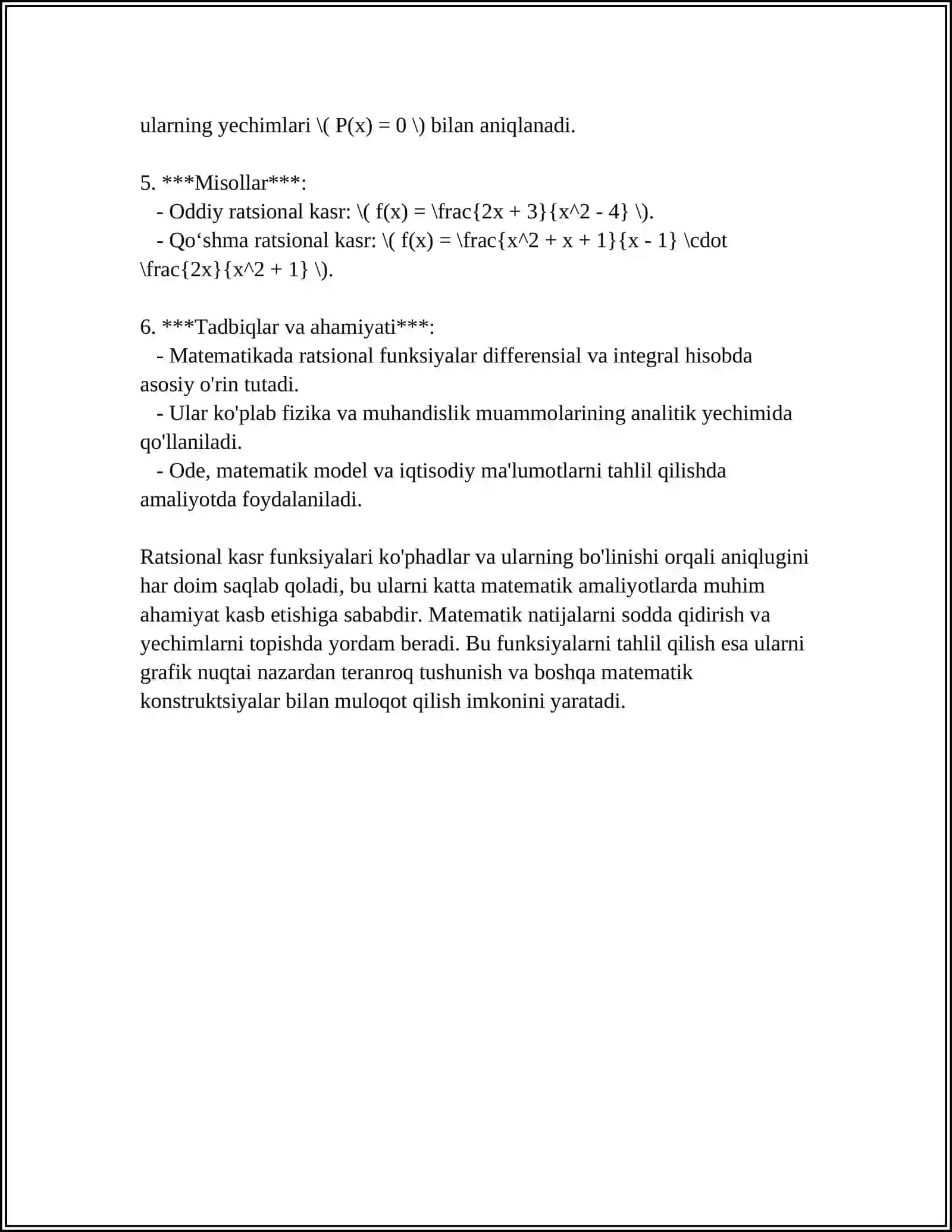 RATSIONAL KASR FUNKSIYA INTEGRALI 4