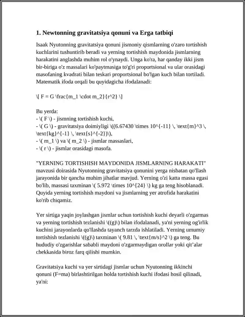 YERNING TORTISHISH MAYDONIDA JISMLARNING HARAKATI 4