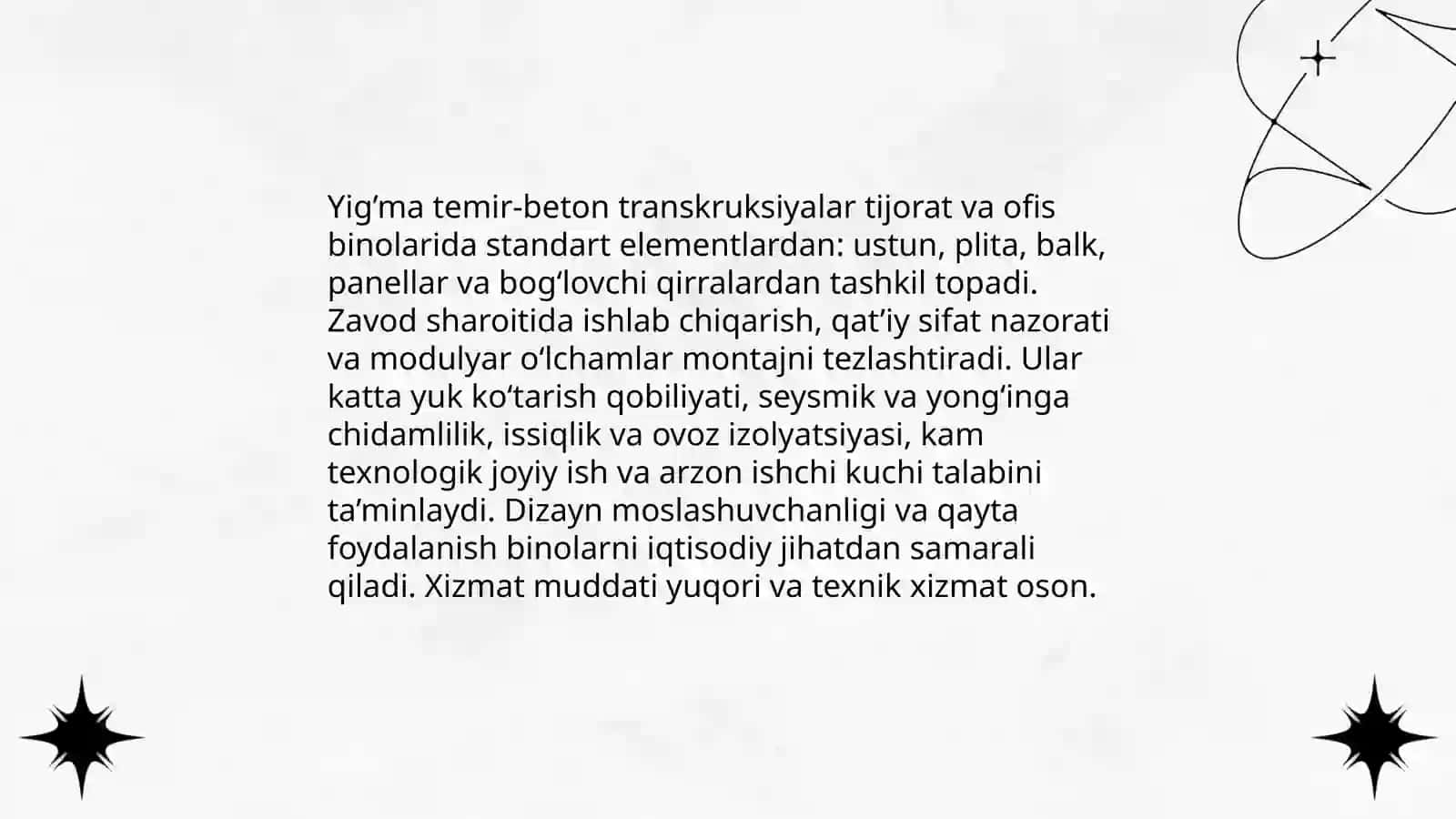 Yig'ma temir-beton transkruksiyalarining qo'llanilishi 4
