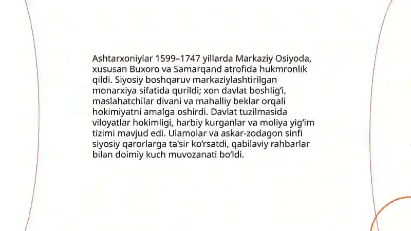 Ashtarxoniylarning hukmronlik davri 4