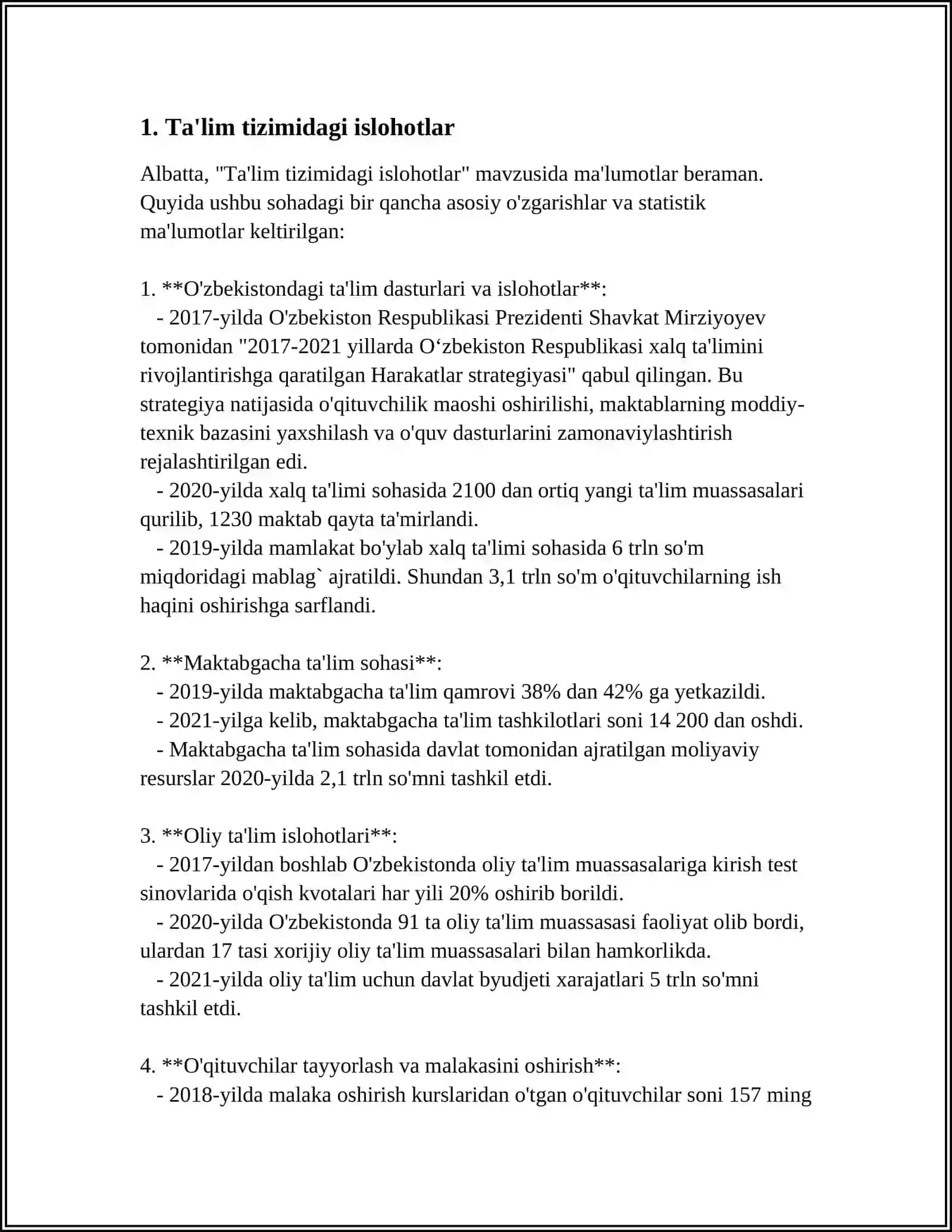 Ta'lim tizimidagi islohotlar 4