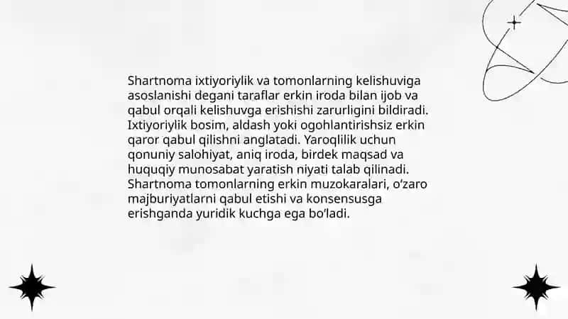 Shartnomani o'ziga xos xususiyatlari 4
