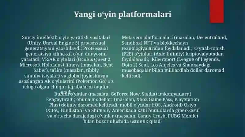 O'yin turlari va ijodiy oʻyin 4