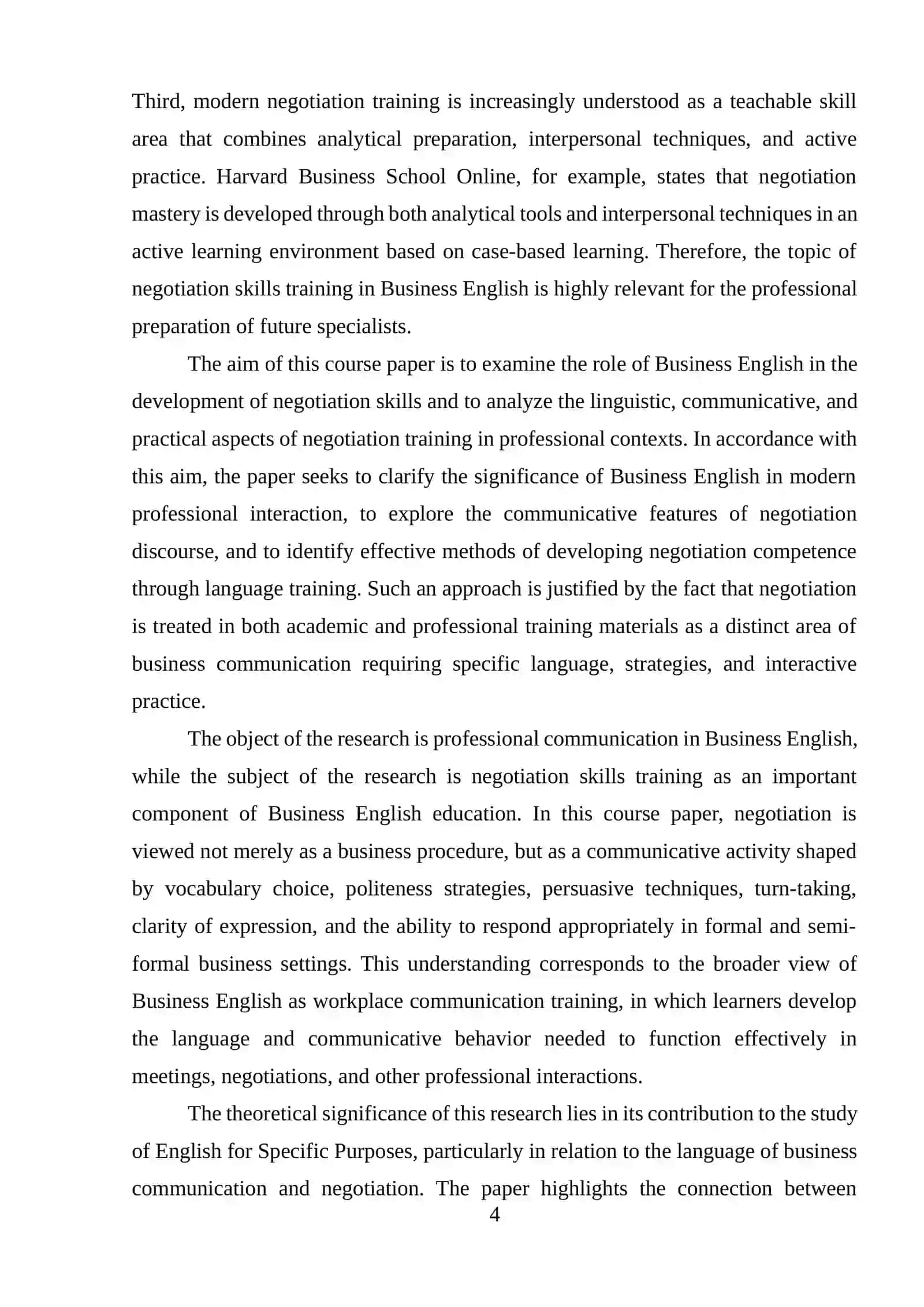 BUSINESS ENGLISH: NEGOTIATION SKILLS TRAINING 4