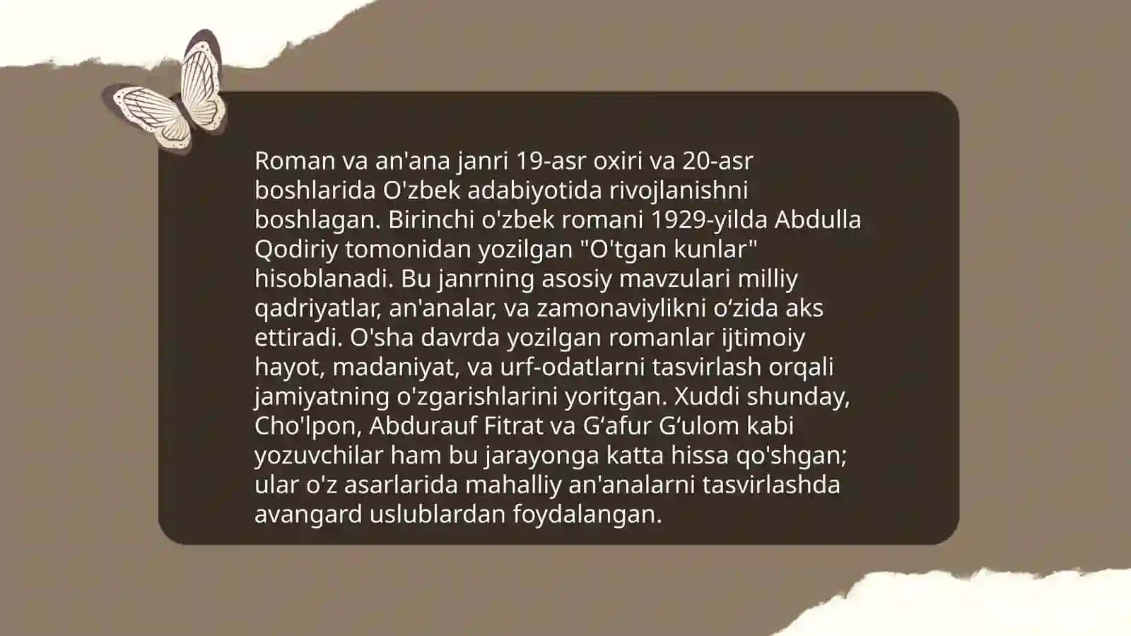Roman janriga xos xususiyatlar 4