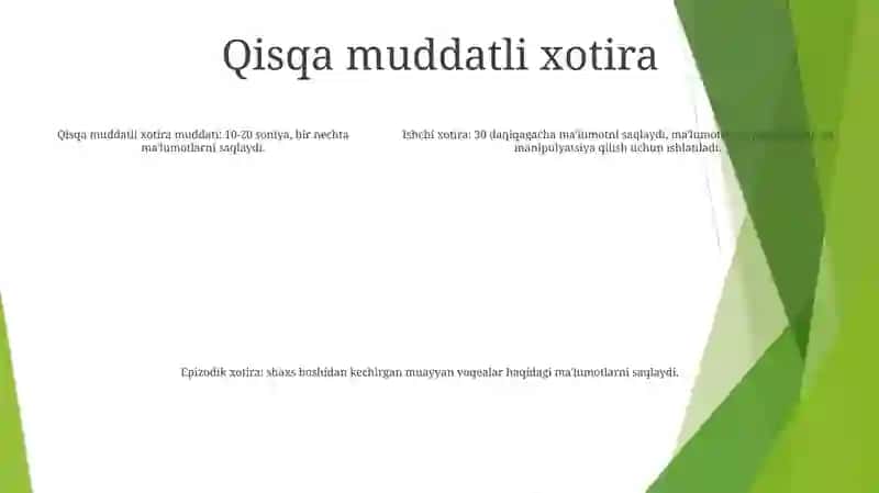Xotira Haqida Tushuncha Uning Turlari 4