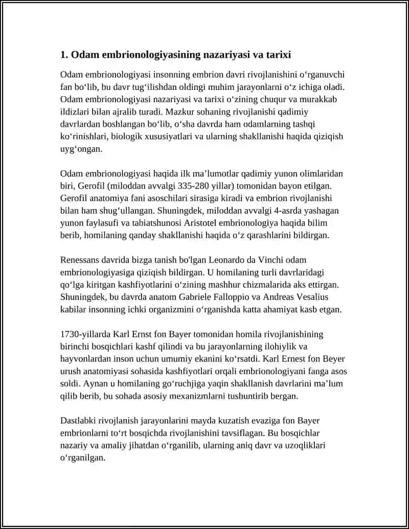 ODAM EMBRIOLOGIYASI ASOSLARI 4