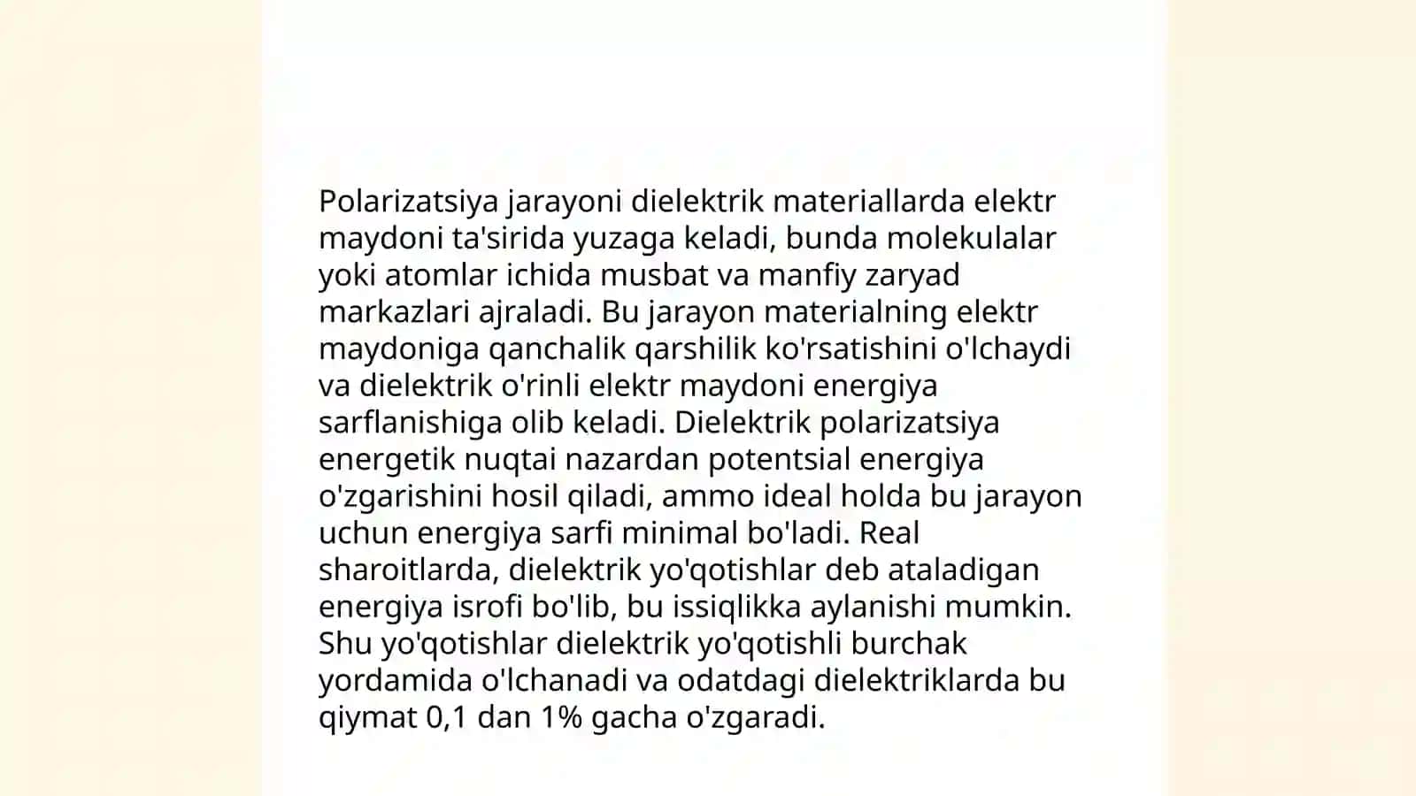 Dielektriklarda energiya isrofi 4