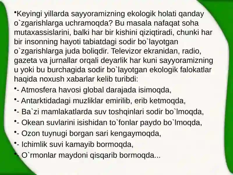 Global Ekologik Muammolar 4