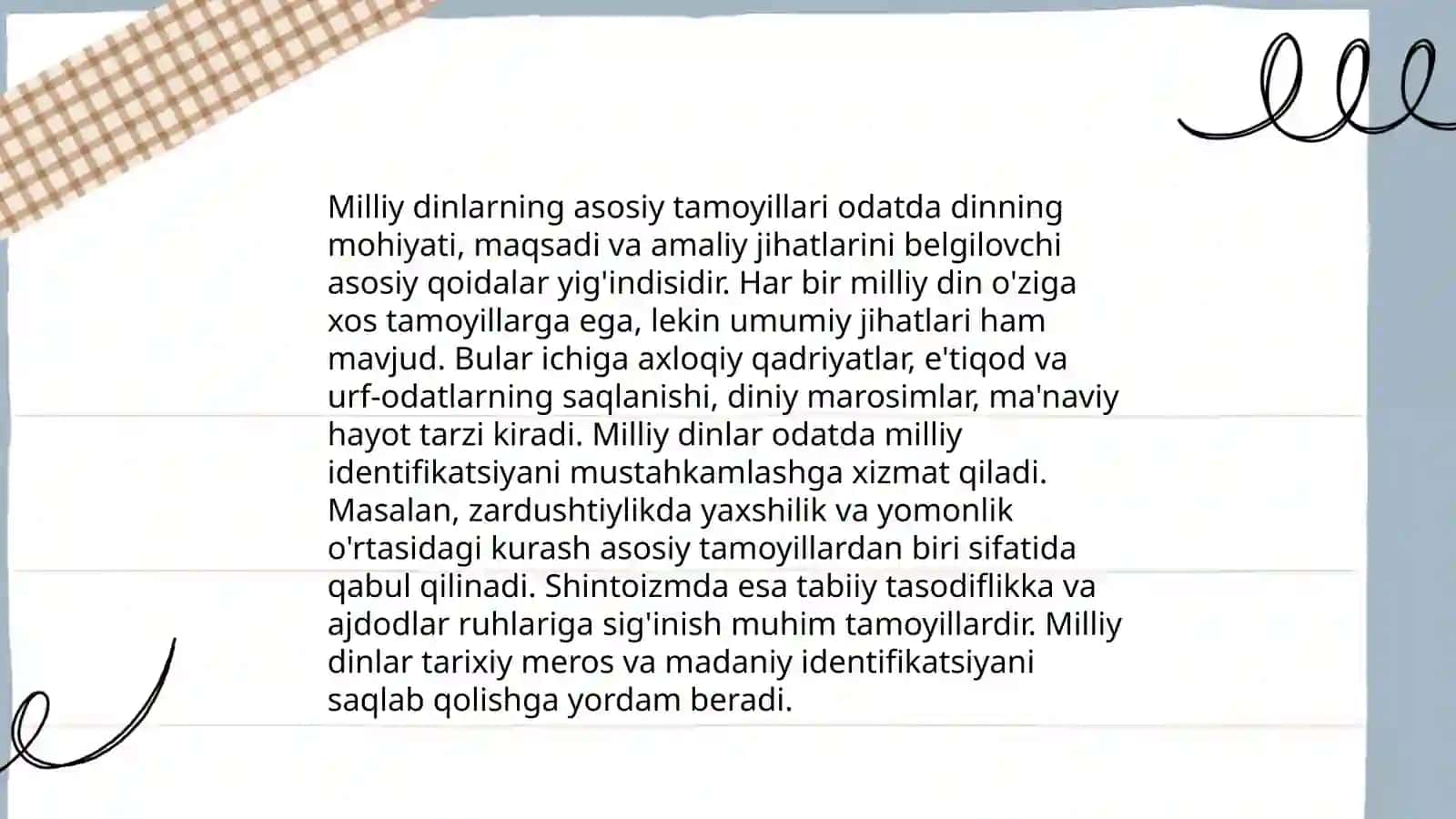 Milliy dinlar 4