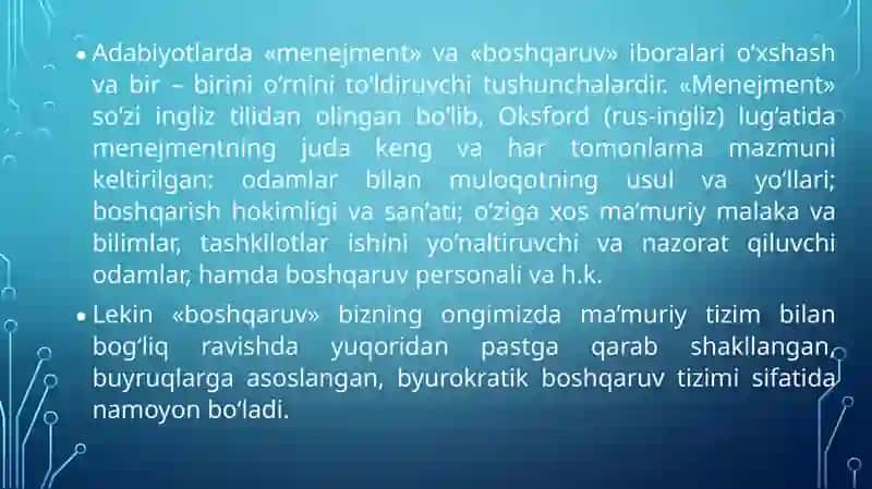 BOSHQARUV VA YETAKCHILIK 4