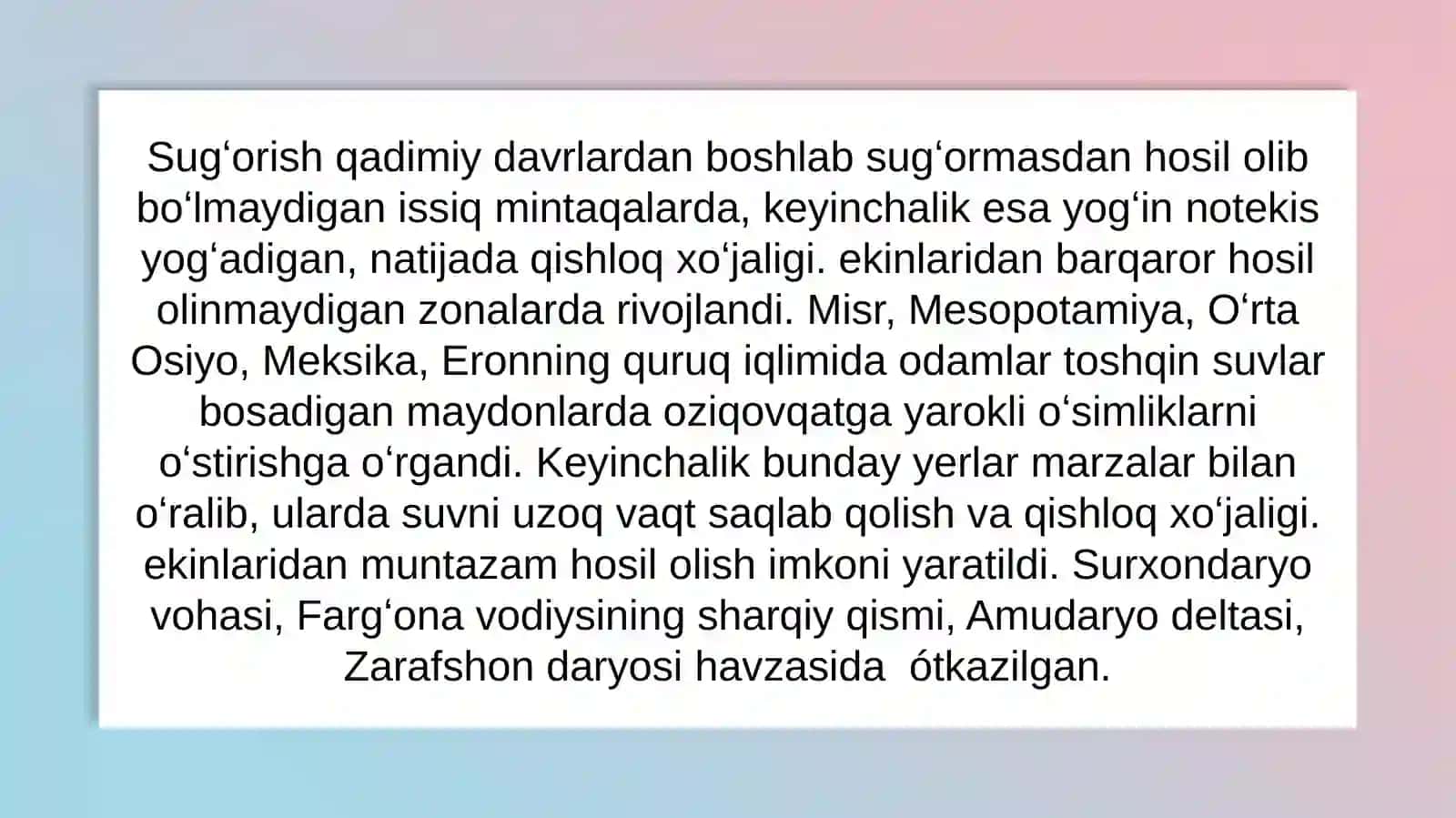 Sug'orish va suvberish normalari 4