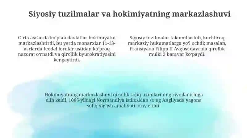 O'rta asr davlatlarining yuksalishi: asosiy omillar 4