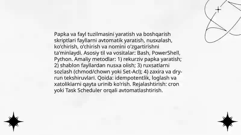 Avtomatlashtirish va Skript Yozish 4