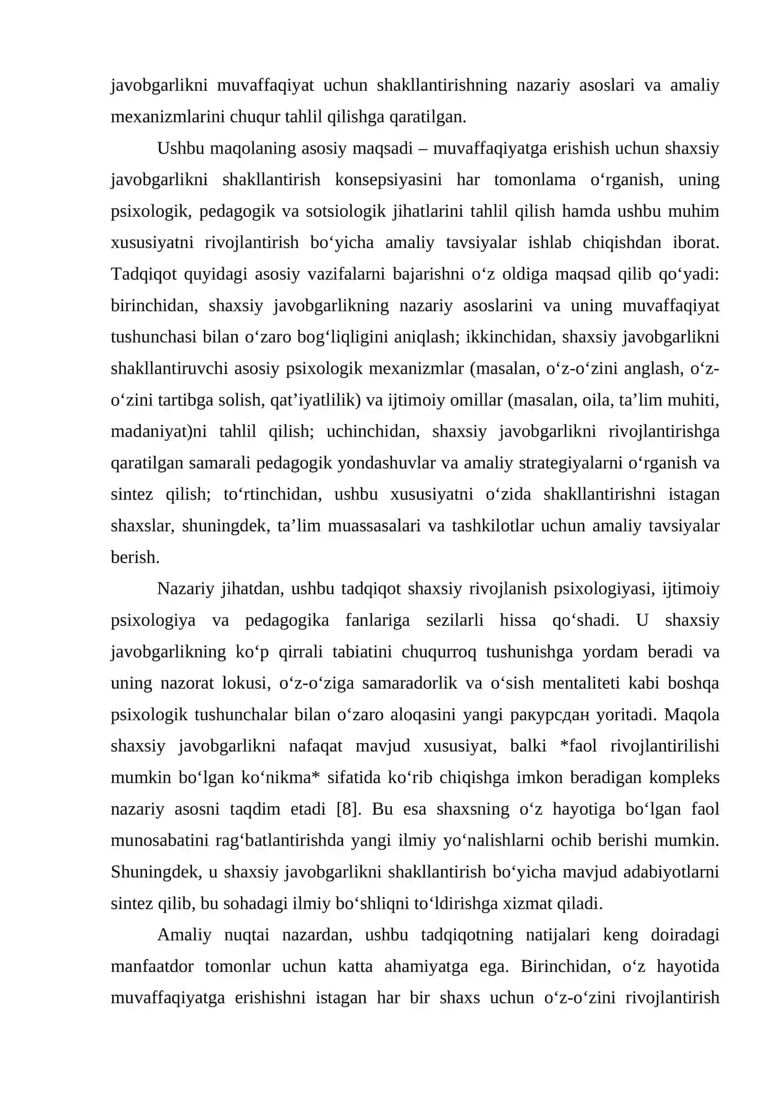 SHAXSIY JAVOBGARLIKNI SHAKLLANTIRISH 4