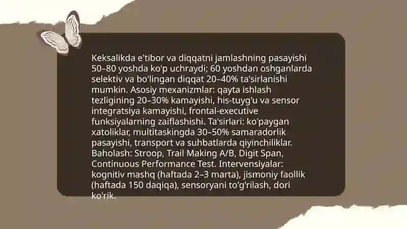 Keksalik davridagi kognitiv o'zgarishlar 4