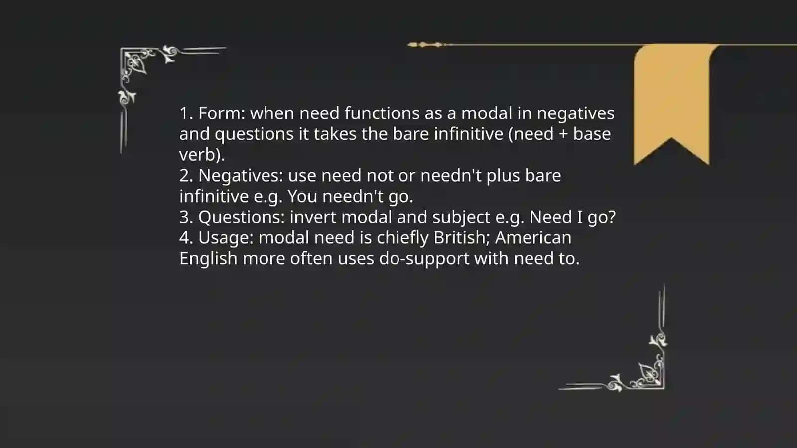 Need modal fe'li 4