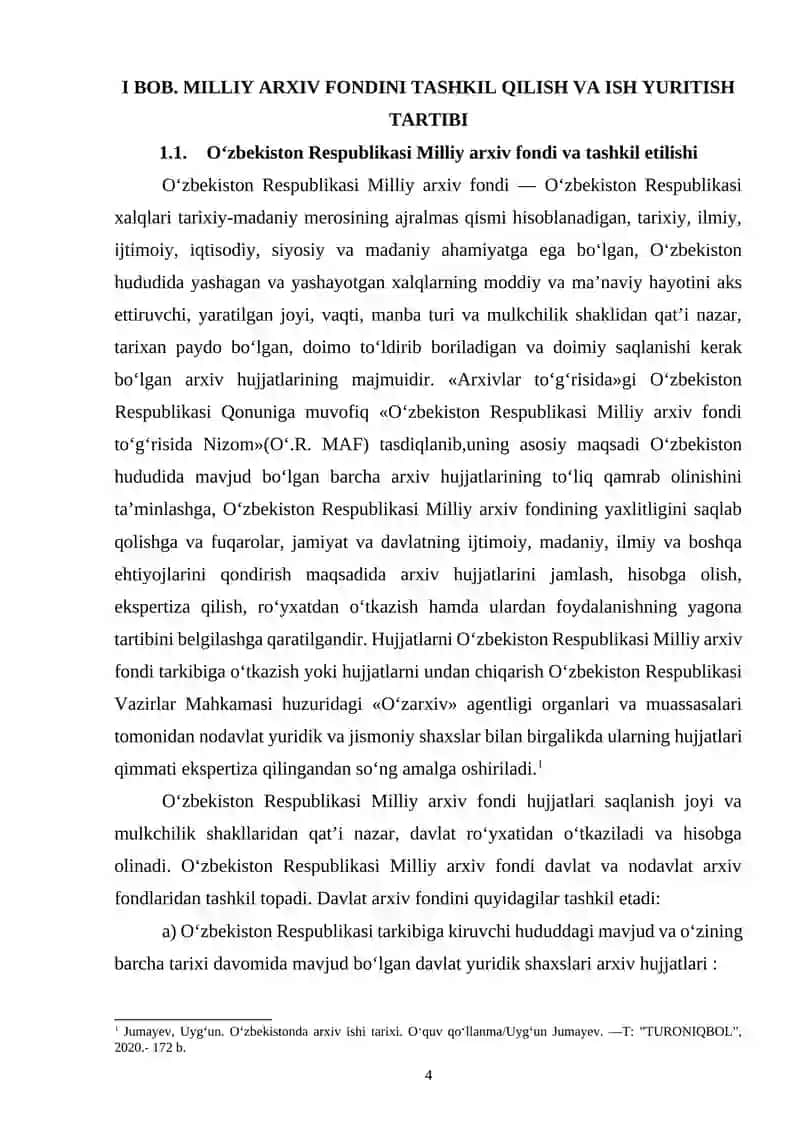 Milliy Arxiv Fondini tashkil etish va ish yuritish tartibi 4