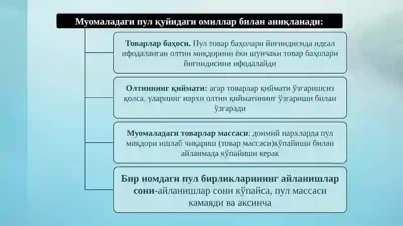 Пулмуомаласи. Пул массаси ва пул агрегатлари 4