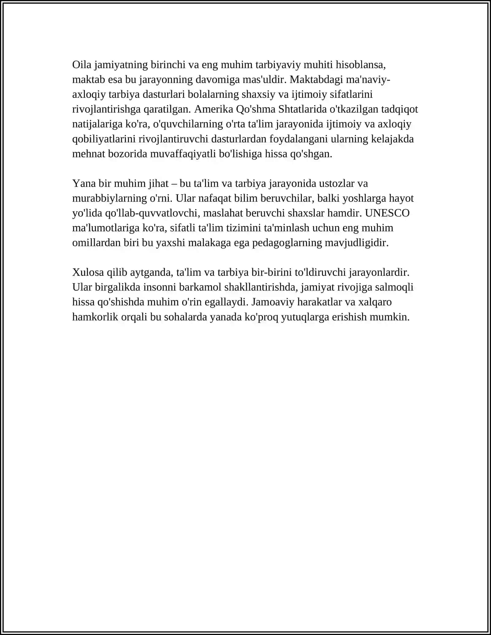 TA'LIM VA TARBIYANING HAMOHANGLIGI MAVZUSIDA REFERAD 4