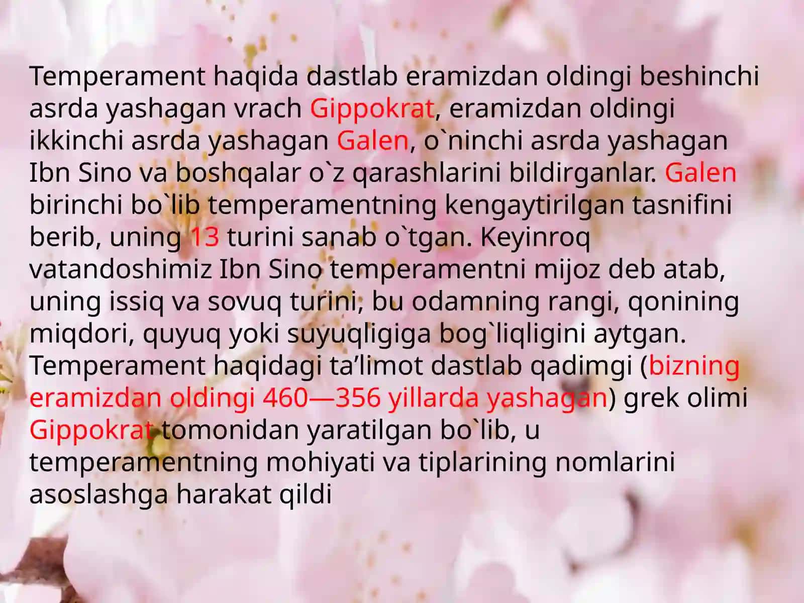 Shaxsning individual xususiyatlari. Temperament haqida 4