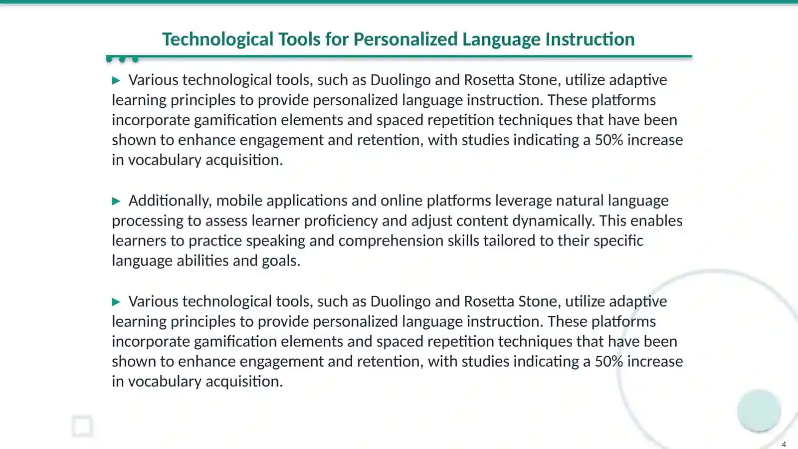 Adaptive learning systems and personalized language instruction(subject-teacjing language methods) 4