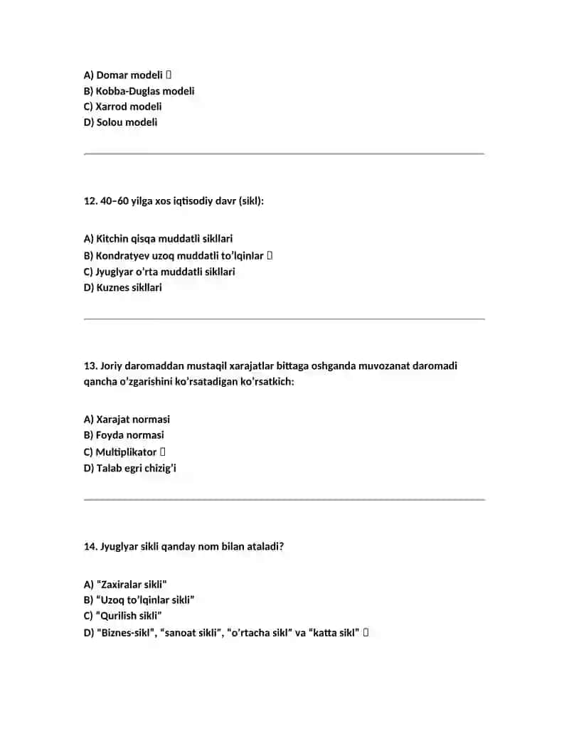 Iqtisodiyotdan test 100 ta 4