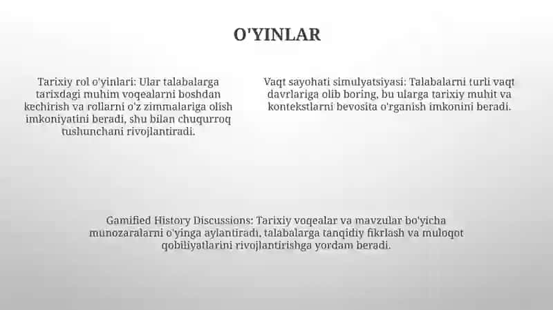 Tarix Darslari Talim Vositalaridan Foydalanish 4