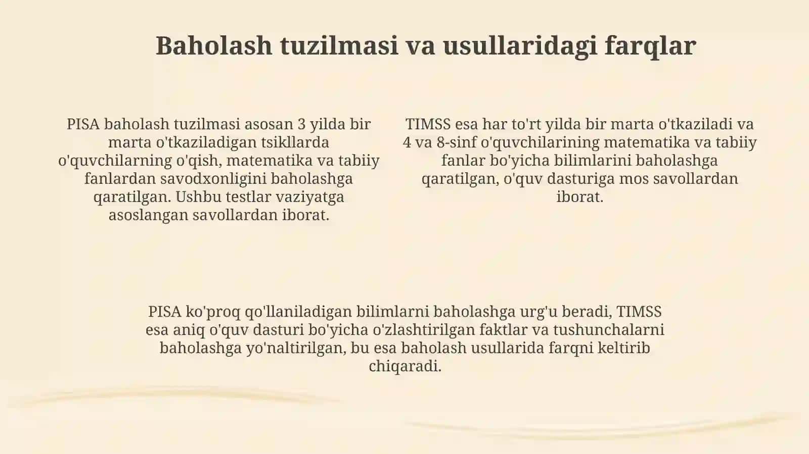 PISA va TIMSS: Asosiy o'xshashliklar 4