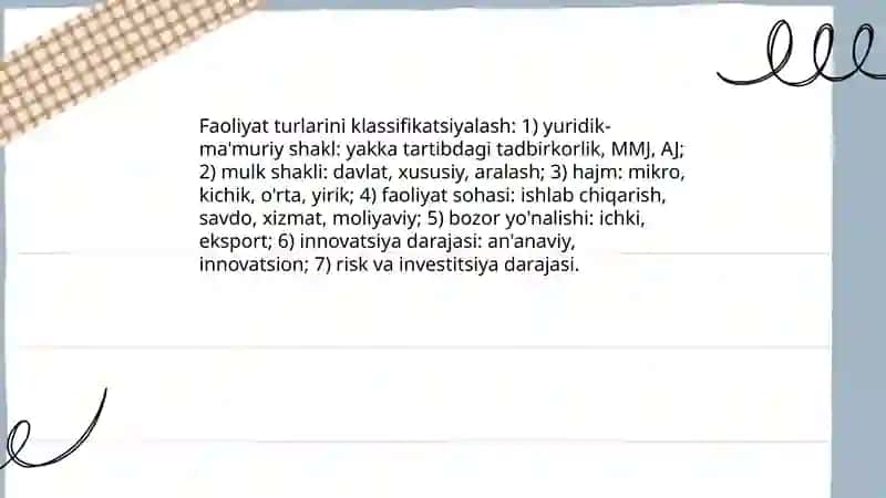 Tadbirkorlik faoliyati 4