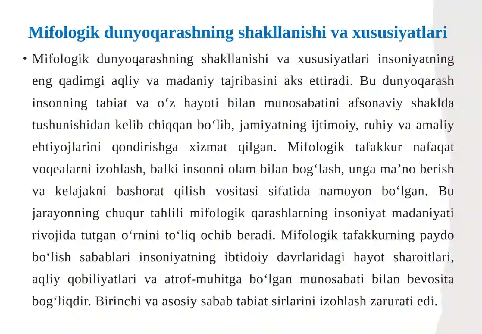 Mifologik, diniy va ilmiy dunyoqarash tahlili 4