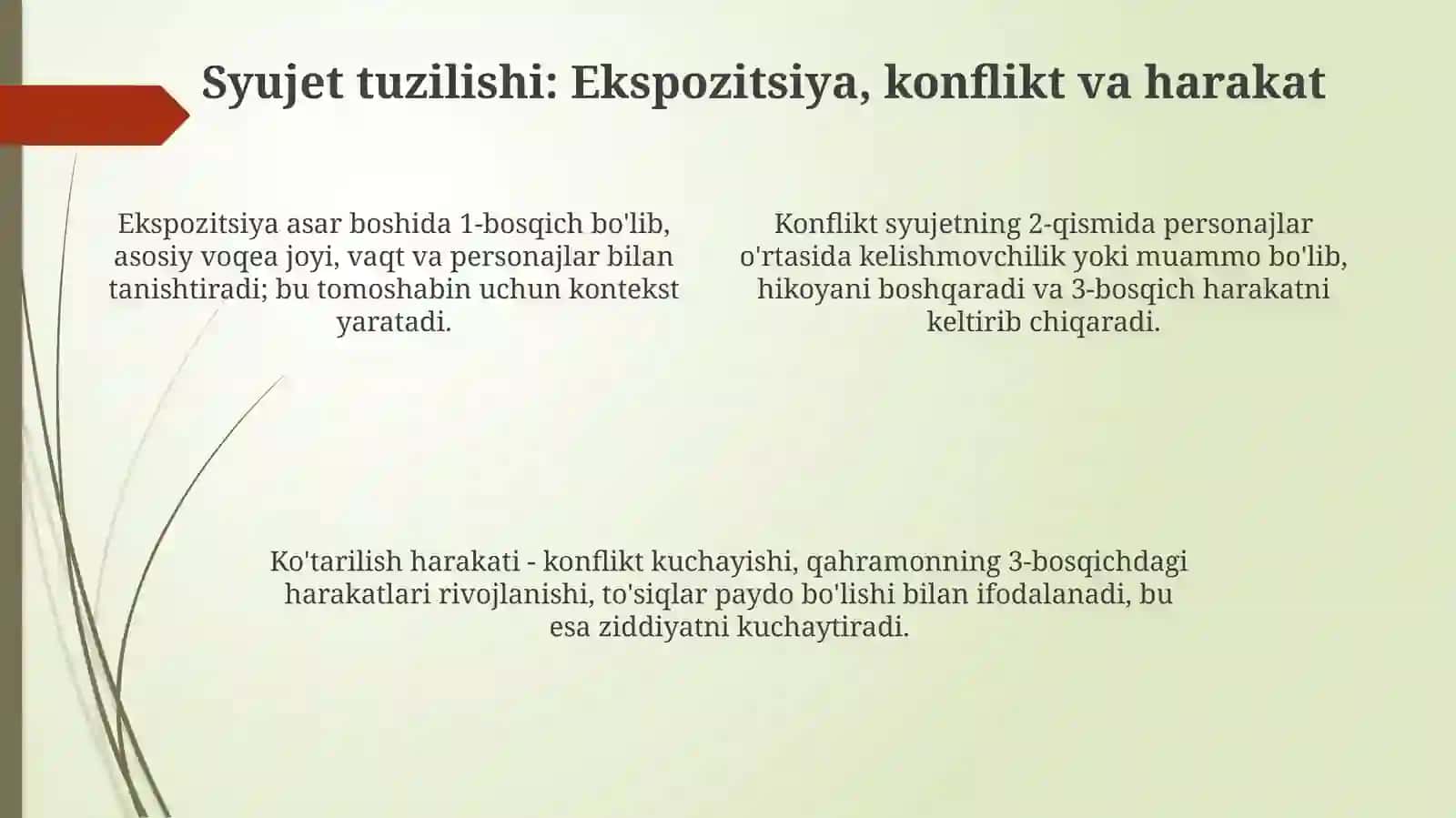 Syujet haqida umumiy tushuncha 4