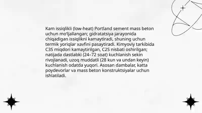 Sulfatga chidamli Portland sement 4