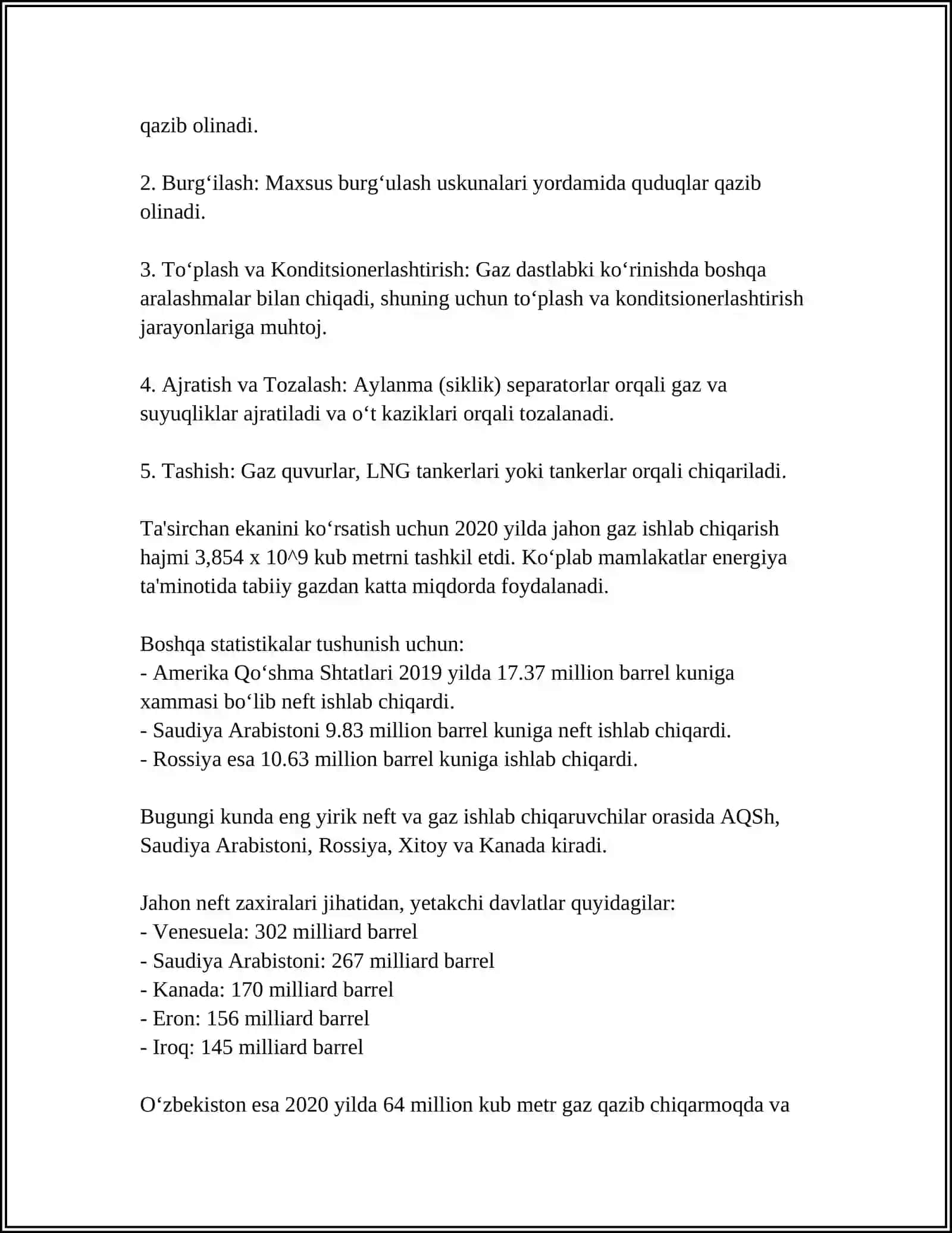 NEFT VA GAZ QONUNLARINING YEROSTI SUVLARI 4