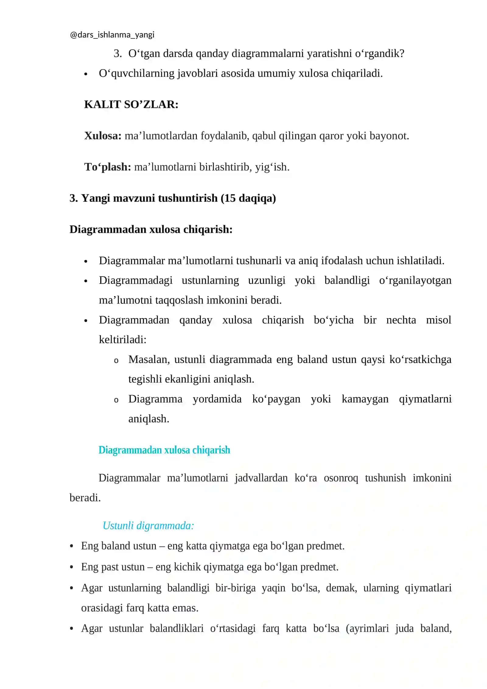 Diagrammadan xulosa chiqarish 4