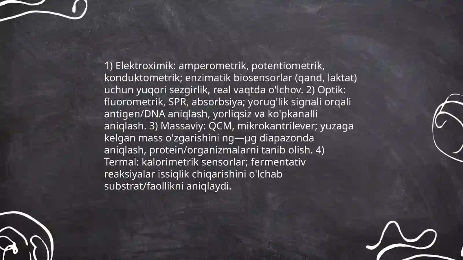 Biotexnologiyada ishlatiladigan biosensorlar va ularning qõllanilishi 4