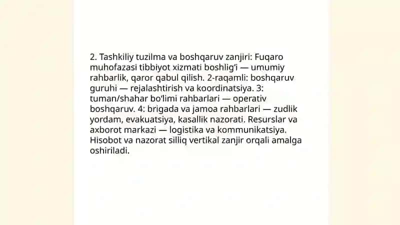 Fuqaro muhofazasi tibbiyot xizmati tuzulmalari vazifasi tashkiliy tamoyillar 4