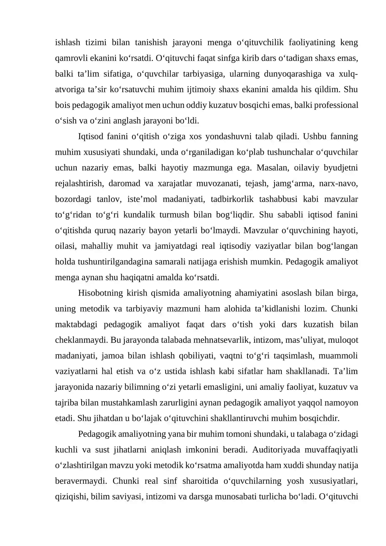 maktab bo'yicha iqtisod hisoboti namuna 4