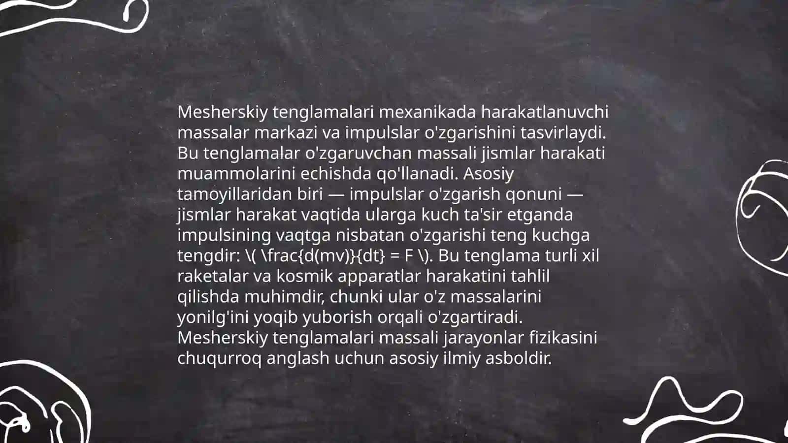 Mesherskiy tenglamasi 4