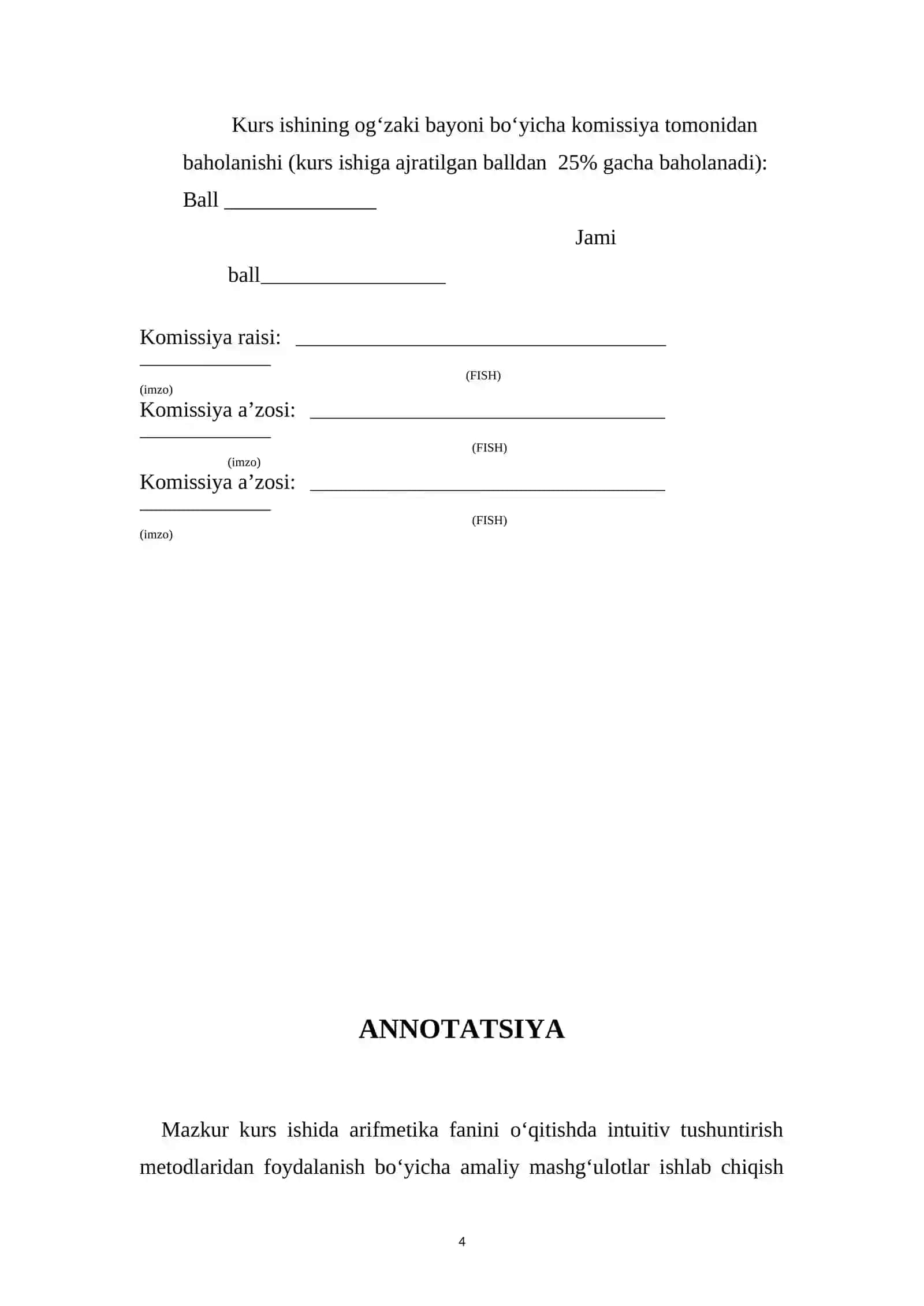 Arifmetikani intuitiv tushuntirish uchun amaliy mashg'ulotlar 4