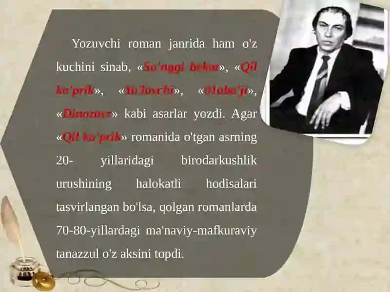 8-sinf adabiyot 47-49.Shukur Xolmirzayev hayoti va ijodi 4
