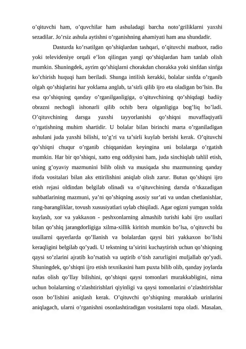 Umumiy ta’lim maktablarida qo’shiq o’rgatish metodlari 4